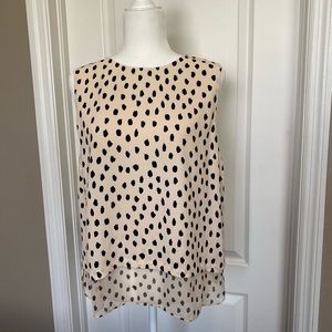 NWOT Kate Spade Sleeveless Leopard Dot Blouse
